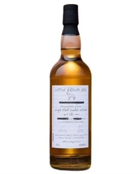 Aberdeenshire Glen Garioch 12 år flaske med håndskrevet etiket fra Little Brown Dog, Highland Single Malt Scotch Whisky